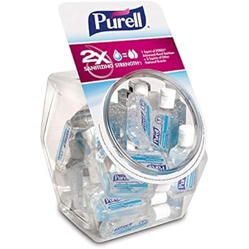 PURELL Advanced Hand Sanitizer, Refreshing Gel, 36 - 1 fl oz Portable, Travel Sized Flip Cap Bottles with Display Bowl - 3901-BWL
