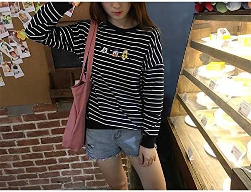 Amazon ペアルック ペア カップル 秋 春 オシャレ プルオーバー Tシャツ カジュアル長袖シャツ 棉シャツ ディズニー ミッキー ドナルド グーフィー ボーダー柄パーカー レディース ゆったりタイプ フリーサイズ トレーナー ブラック Tシャツ カットソー 通販