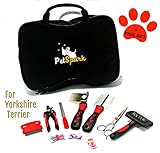 PetSpark Home Grooming Kit for Yorkshire Terrier, Special design set contains all the tools you need to groom your Yorkie. Stainless steel, small size, easy to use and carry w/ 3 hair bows included