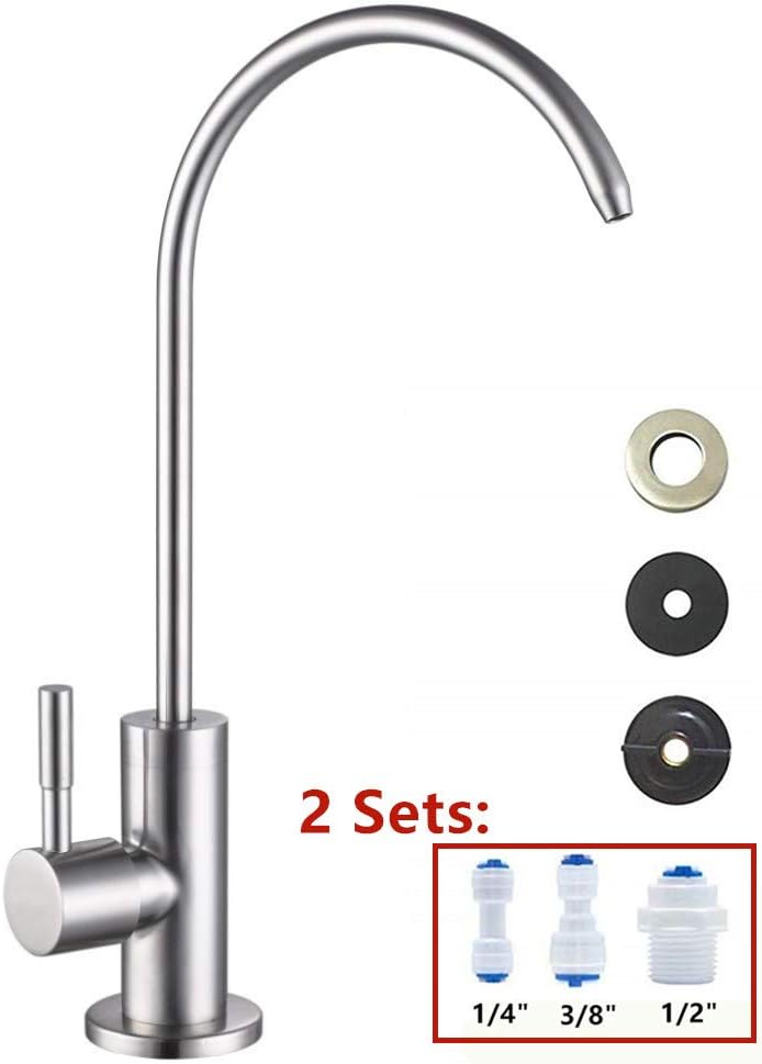 Drinking Water Filter Faucet Stainless Steel Brushed Nickel Kitchen Bar Sink，Lead-Free Modern Water Filter Faucet - - 