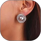 Irregular Gold Chunky Round Dangle Earrings for Women Twisted Silver Geometric Circle Large Thick Metal Stud Earrings Trendy Statement Jewelry Gifts