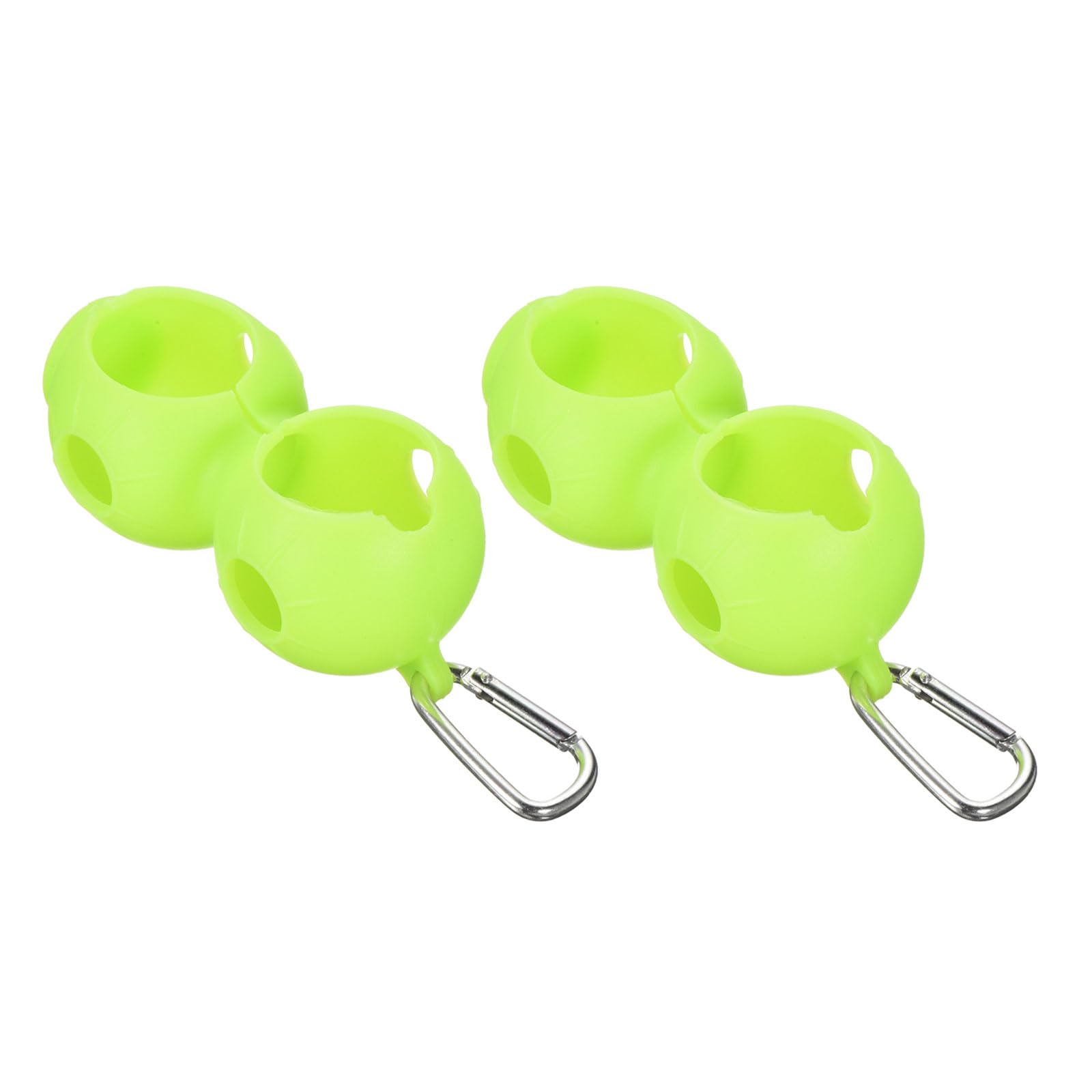 M METERXITY 2 Pack Golf Ball Holder - Silicone 2 Balls with Buckle, Easy Attachment to Bag, Apply to Golf Bag Belt (124 x 2mm, Green)