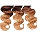 Jolia Hair 8A Brazilian Virgin Hair Weave Body Wave Ombre Blonde Human Hair Bundles 3 Tone #1B/4/27 Brazilian Hair Extensions No Shedding (18 20 22)
