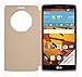 [Quick Window View] Smart view Protective Flip Cover Case Smart Sleep Wake Protection Rigid Shell Case for LG G Stylo / LG G4 Stylus (Gold)