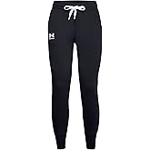 Under Armour - Womens Rival Joggers Pants, Color Black/White (001), Size: Small x Tall
