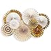 My Mind's Eye FYP108 Single Sided Glitter and Gold Party Fans Rosettes, Set of 8