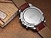 Mens Quartz Watch, Roman Numeral Business Casual Fashion Wrist watch, PU Strap Leather Watch Brown