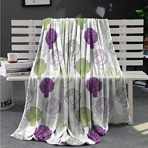 RenteriaDecor Artichoke Queen Size Blanket Healthy Foods Natural Home Sofa Bedding Office Car Blanket Great Gifts to Your Family,Friends,Kids