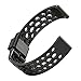 for FITVII Smartwatch Bands, Lamshaw Silicone Replacement Wristbands Sport Strap with Metal Buckle for FITVII P1C GPS Smartwatch (Black)
