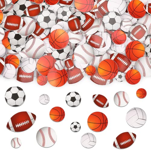 JULBEAR 300Pcs Foam Sports Stickers for Kids Self-Adhesive Stickers Including Basketball Football Soccer Volleyball Sports Party Favors for Kids Arts Crafts Decoration Supplies