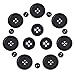 Shappy 160 Pieces Resin Buttons Set Basic Button for Sewing, Scrapbooking and Craft Ornament, Assorted Size, Round (Black)