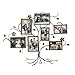 Adeco Decorative Bronze Color Iron Family Tree Collage Photo Picture Frame, Wall Hanging, 7 Openings, 3-4x6