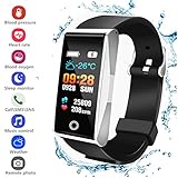 Fitness Tracker HR, Activity Tracker Smart Bracelet Wristband Sports Watch with Pedometer Heart Rate Monitor IP67 Waterproof Call SMS SNS Remind for Men Women Kids Compatible for Android and iOS