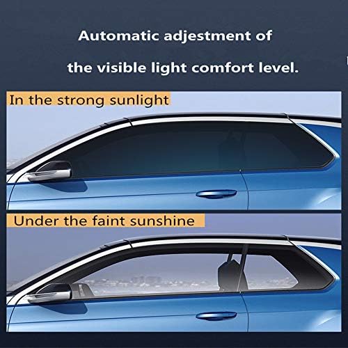 GTETUUES Solar Tint Film Sun Control Film Heat Insulation Photochromic Film VLT Changed 73%~43% Car Building Summer Use