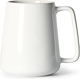 Smilatte 24 OZ Large Coffee Mug, Nice Ceramic Boss Tea Cup with Big Handle for Dad Men Women, Unique Style For Any Kitchen, White