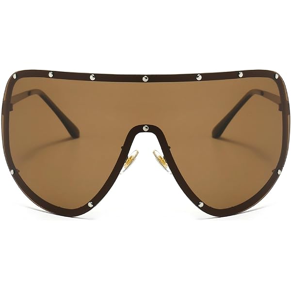 Oversized Polarized Shield Sunglasses Metal Frame UV Protection Amazon.com: FUPRECIOUS Oversized Polarized Shield Sunglasses  main image 3