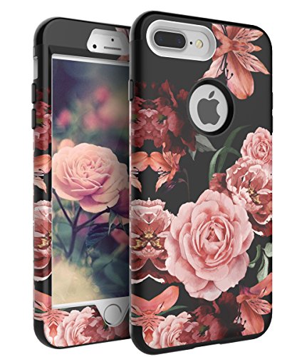 11 99 Skylmw Apple Iphone 7 Plus Case Cute Flowers For Girls Women Smooth Surface Three Layer Shockproof Protective Cover Floral Black Skylmw Yabloko Iphone 7 Plyus Chehol Simpatichnye Cvety Dlya Devushki Zhenshiny Gladkaya Poverhnost Tri