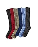 National Wide Calf Cable Knit Knee Socks, Assorted, One Size, 6-pk