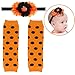 Elesa Miracle Cozy Soft Baby Toddler Leg Warmers and Headband Set (Halloween B)