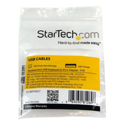 StarTech.com Replacement USB Keyboard to PS/2 Adapter ,PS/2 6 pin Mini-DIN Male to USB A Female - (GC46FMKEY)