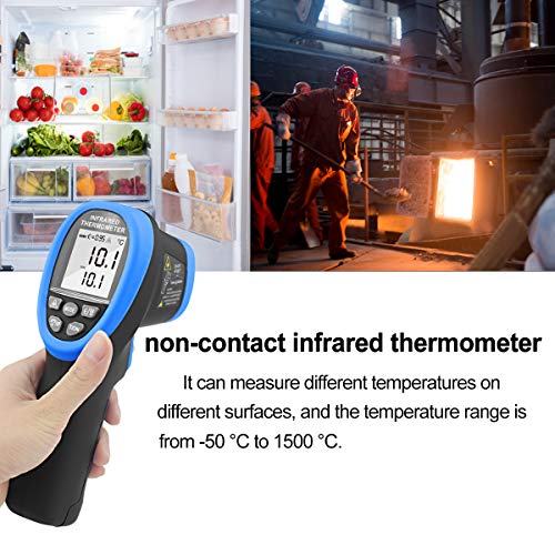 Infrared Thermometer,-58℉- 2732℉ (-50℃ to 1500℃),30:1 Distance Spot Ratio,AP-2732 Non-Contact Digital Double Laser Pointers and Flashlight FDA IR Temperature Gun(Black-2732)
