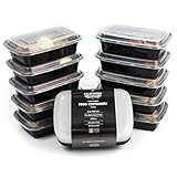 California Home Goods 1 Compartment Reusable Food Storage Containers with Lids, Microwave and Dishwasher Safe, Bento Lunch Box, Stackable, Set of 10
