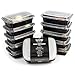 California Home Goods 1 Compartment Reusable Food Storage Containers with Lids, Microwave and Dishwasher Safe, Bento Lunch Box, Stackable, Set of 10