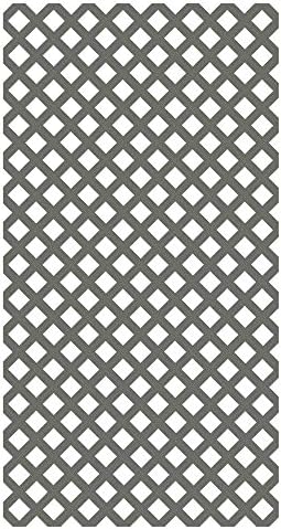 0.2 in. x 48 in. x 8 ft. Nantucket Gray Vinyl Classic Diamond Lattice (Pack of 2)