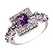 Empsoul Women 925 Sterling Silver Natural Fancy Filled Amethyst Topaz Halo Wedding Bridal Ring