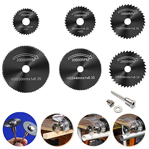 6pcs 1/8" HSS High Speed Steel Circular Saw Blades For Dremel Fordom Drills Rotary Tool W/Shank by Lukcase ... - Thumbnail 5