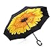 Elover 32in X 8 Panels Double Layer Inverted Umbrella, B - Chrysanthemum