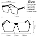 AMZTM Outdoor Reading Glasses Square Metal Black Frame Glass Lens Oversized Non-Polarized Sunglasses for Men and Women (Black Frame Clear Lens, 63)