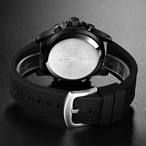 Big Face Military Tactical Watch for Men, Black Mens Outdoor Sport Wrist Watch, Large Analog Digital Watch - Dual Display Japanese Movement, Heavy Duty Stainless Steel Case, 3ATM Water Resistant
