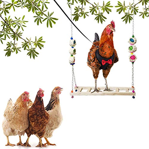 CXWAWSZ Hühnerleiter Schaukel Huhn Geschirr Henne Größe Hühnerstall Schaukel Leiter Cchicken Geschirr und Leine Huhn… – Bild 5