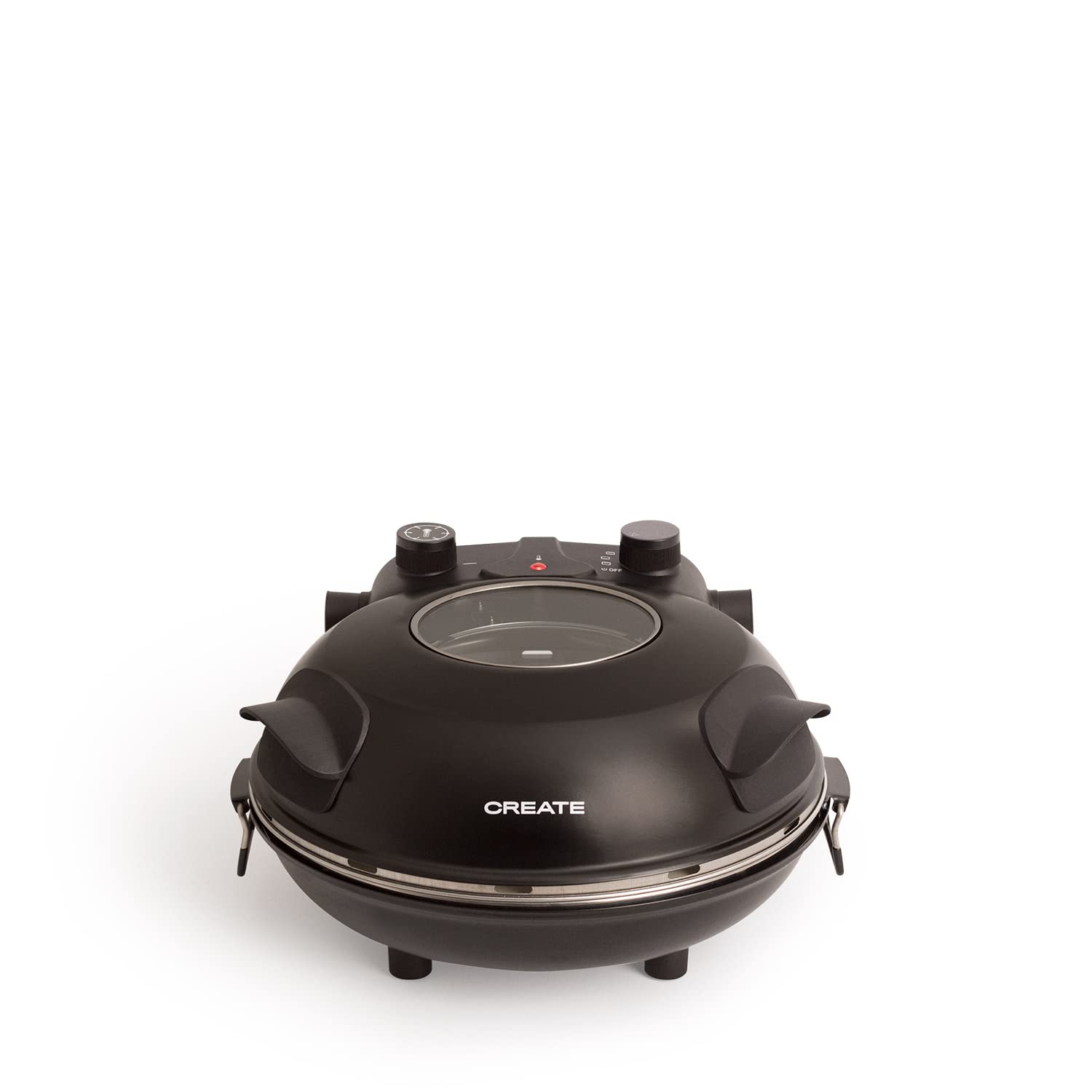 CREATE-PIZZA-MAKER-Horno-Electrico-Pizzas-Negro-Base-de-Piedra-Especial-para-cocinar-Pizza-31-CM-Diametro-1200-W