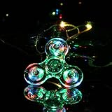 Leezo Crystal LED Hand Spinner Tri Fidget Tri-Spinner Glow in the Dark 3 Modes Light Up EDC Focus/Anxiety Toy for Kids/Adults