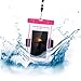 KATTEONG WCH8315 Water-Proof Case Dry Bag Cell Phone Pouch with Military Lanyard Strap for Kayaking Skiing Sledding, Best Water-Proof Case for iPhone 7/6/6S Plus/5S/SE, Samsung Galaxy S7 - Pink