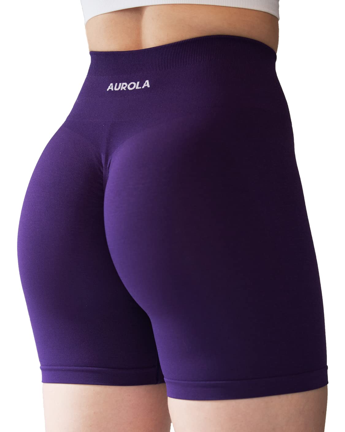 Photo 1 of AUROLA Intensify Workout Shorts for Women Seamless Scrunch Short Gym Yoga Running Sport Active Exercise Fitness Shorts(L,Petunia)