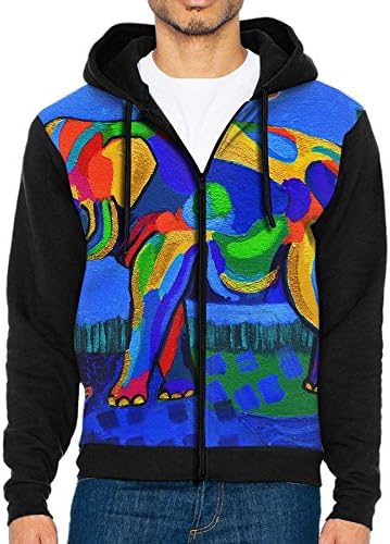 XinYunJL Bohemian Elephant Boho Men's Novelty Raglan Wholesale Zip Up Long Sleeve Hoodie Lightweight For Juniors Tops Shirt Coat