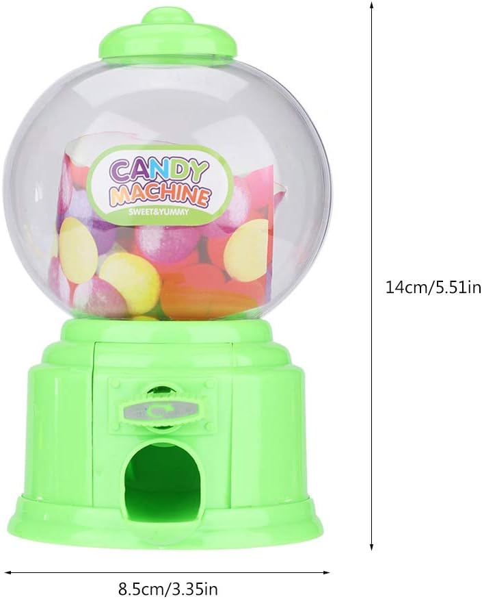 Portable Children Candy Machine Plastic Mini Gumballs Dispenser Kids Kindergarten Gift(Green) - Image 4