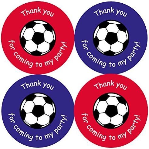 Soccer balls - Thank you for coming to my party! - pack of 30 1.5 inch stickers