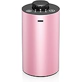 Waterless Essential Oil Diffuser Battery Operated Cordless Aromatherapy Diffuser with Timing & 3 Mist Levels car Diffuser,Black Aluminum Alloy (Pink)