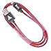 Lightning Cable, Iasg Lightning To Reversible USB Cable - Apple MFi Certified - Nylon Braided With Aluminum Housing Syncing and Charging Cord For iPhone iPad iPod - 3.3 Feet(1 Meters) - Red and Black