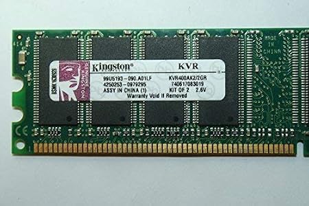 Kingston memory kvr400ak2/2g 2x 1gb 400mhz (ddr-400) (740617083019)