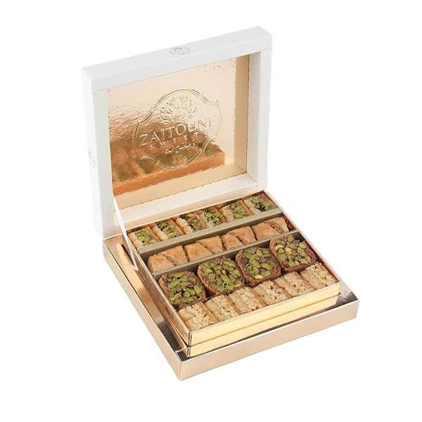 ZAITOUNE CASHEW & PISTACHIO BAKLAVA SELECTION BOX – 0.55 LB | TRADITIONAL LUXURY HONEY PASTRY | ARABIC DESSERT WITH AUTHENTIC FLAVORS IN BEAUTIFUL PACKAGING | HANDMADE IN TURKEY