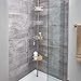 iDesign York Metal Wire Tension Rod Corner Shower Caddy, Adjustable 5'-9' Pole and Baskets for Shampoo, Conditioner, Soap with Hooks for Razors, Towels, Silver