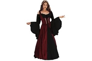 WYZJL Renaissance Dress Women Medieval Dress Ren Faire Costume Renaissance Outfit Irish Dress Halloween Costume for Women