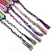 Friendship Handmade Cords 6PCS Multi Color Woven Braid Strand Braided Thread for Hair Ponytail Bracelet Anklet with Clear Rubber Bands by Tidawave