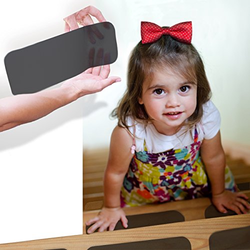 StepTips Black, Self-Adhesive Non-Slip Stair Treads | Pre-Cut Strips | Prevent Slipping on Indoor & Outdoor Stairs or Floors