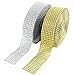 CEWOR 2 Rolls 8 Row 10 Yard/Roll Acrylic Rhinestone Diamond Net Ribbons Sparkling Mesh for Wedding Cakes DIY Decoration Arts and Crafts Projects (Silver and Gold)